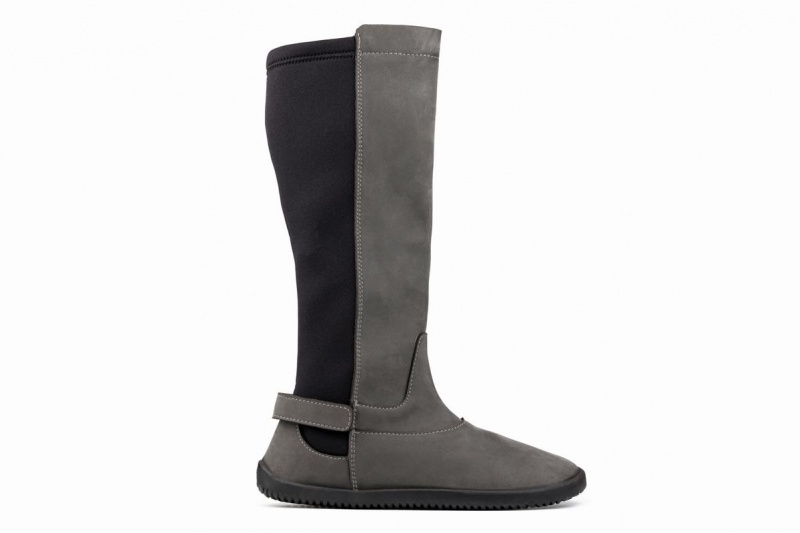 Bottes Hautes Ahinsa Nubuck Barefoot Grise Femme | BAJ-91358060