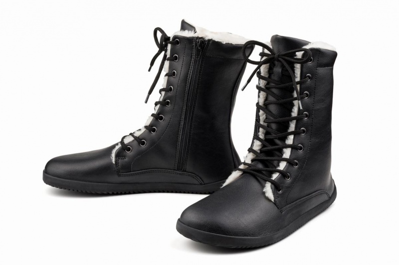 Bottes D'hiver Ahinsa Jaya Zip-up Barefoot Noir Femme | PBR-57411577