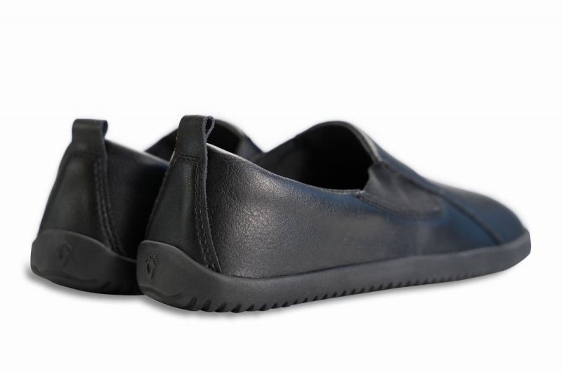 Baskets à Enfiler Ahinsa Vegan Cuir Barefoot Noir Femme | NAY-56448008