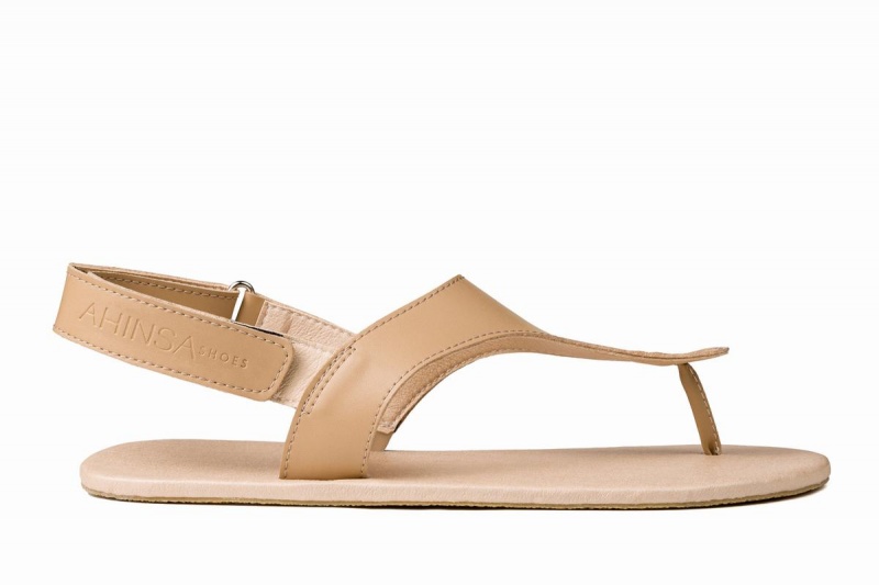 Sandales Ahinsa Simple Barefoot Beige Femme | ACJ-57839171