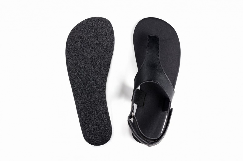 Sandales Ahinsa Simple Barefoot Noir Femme | DJZ-88706761