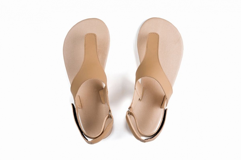 Sandales Ahinsa Simple Barefoot Beige Femme | ACJ-57839171