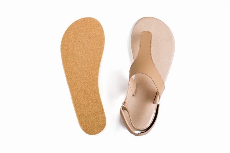 Sandales Ahinsa Simple Barefoot Beige Femme | ACJ-57839171