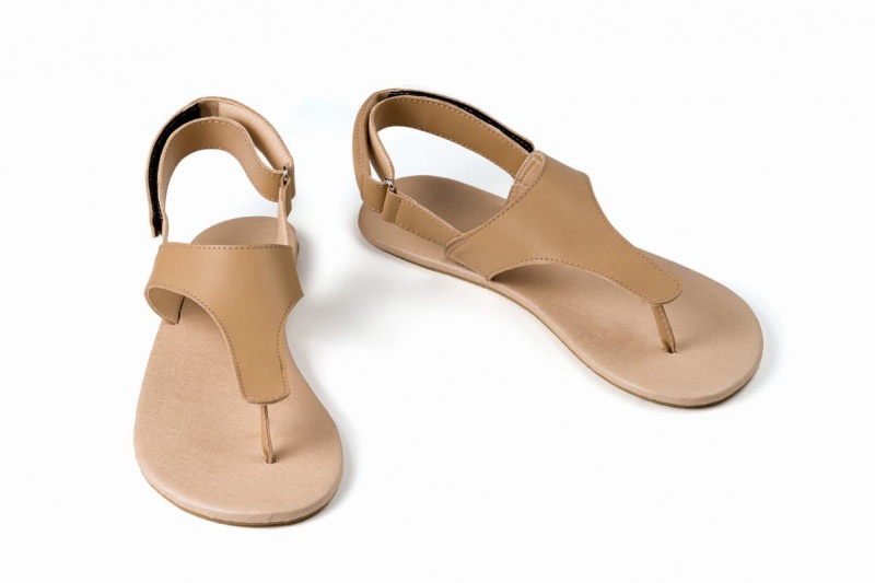 Sandales Ahinsa Simple Barefoot Beige Femme | ACJ-57839171