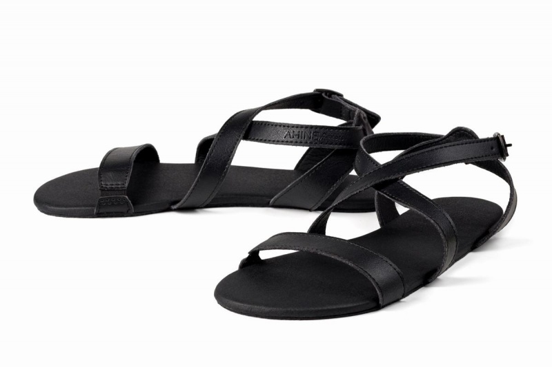 Sandales Ahinsa Hava Barefoot Noir Femme | VLP-67987480