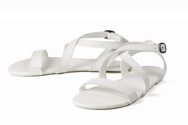 Sandales Ahinsa Hava Barefoot Blanche Femme | NOJ-73308553