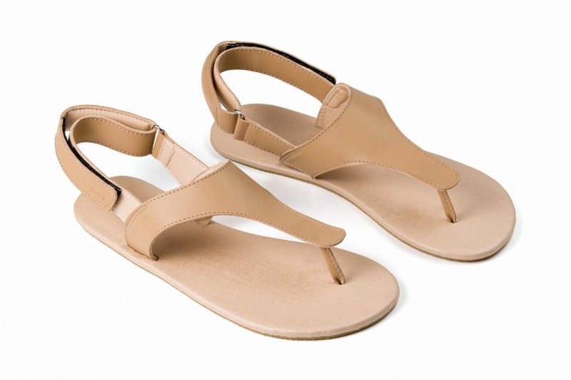 Sandales Ahinsa Simple Barefoot Beige Femme | ACJ-57839171