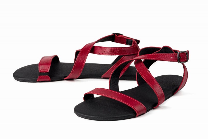 Sandales Ahinsa Hava Barefoot Bordeaux Femme | LAA-50961332