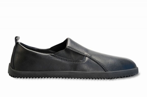 Baskets à Enfiler Ahinsa Vegan Cuir Barefoot Noir Homme | ZAP-14672786