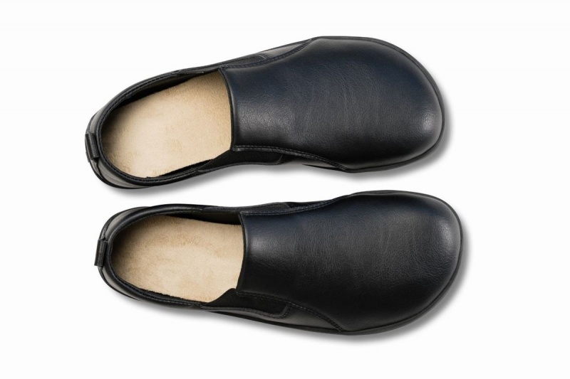 Baskets à Enfiler Ahinsa Vegan Cuir Barefoot Noir Homme | ZAP-14672786