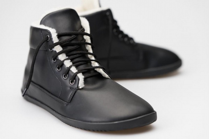 Bottines Ahinsa D'hiver Barefoot Noir Homme | GBP-01603106