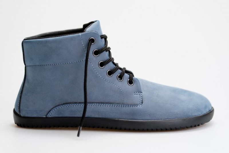 Bottines Ahinsa Sundara Nubuck Barefoot Bleu Homme | UYS-27727347