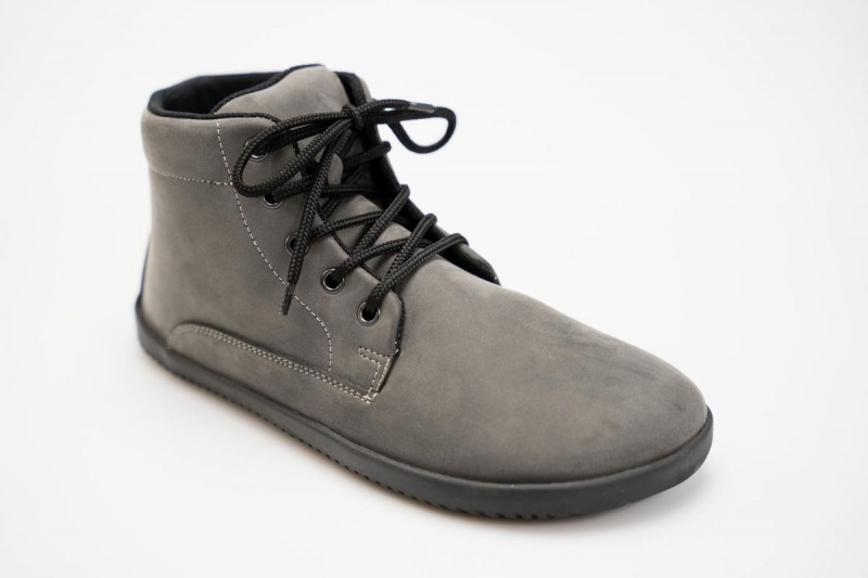 Bottines Ahinsa Sundara Nubuck Barefoot Grise Homme | MMY-03483737