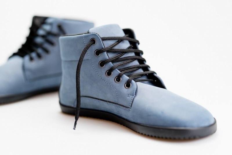 Bottines Ahinsa Sundara Nubuck Barefoot Bleu Homme | UYS-27727347