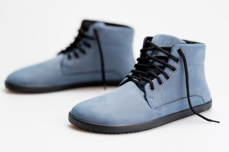 Bottines Ahinsa Sundara Nubuck Barefoot Bleu Homme | UYS-27727347